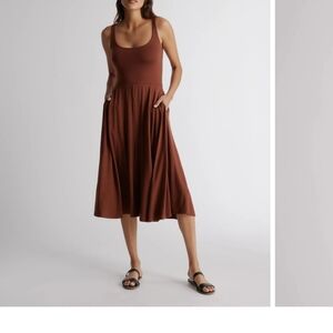 Elegant Brown Midi Dress